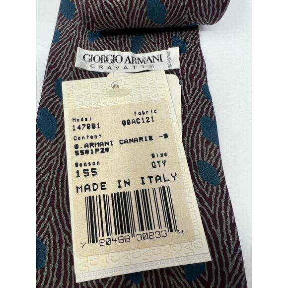 Giorgio Armani Other - Giorgio Armani Cravatte Repp Silk Tie Italy NWT Abstract Pattern